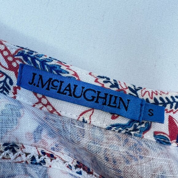 J Mclaughlin Nylee Linen Mini Dress 3/4 sleeve Bloomsbury Floral Print Small - Picture 6 of 14